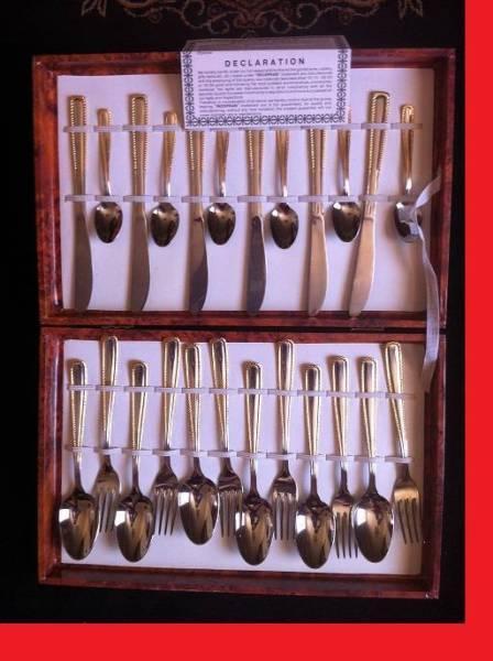 FURNITURE- Antiquarian set of forks of knives spoons