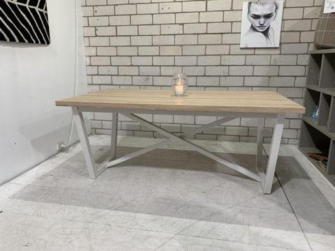 6 seater dining table with white legs