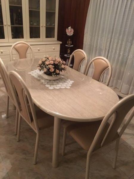 Dining table set and outdoor table set