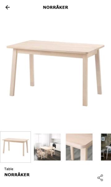 Table and 2 Stools - IKEA Norråker solid birchwood