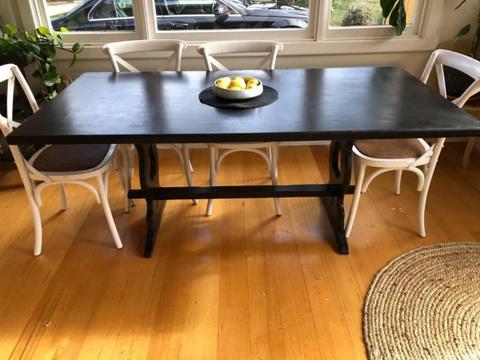 Dining Table: Timber, Black, 6 Seater