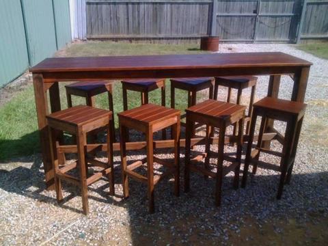 New rustic 8 seater bar table set