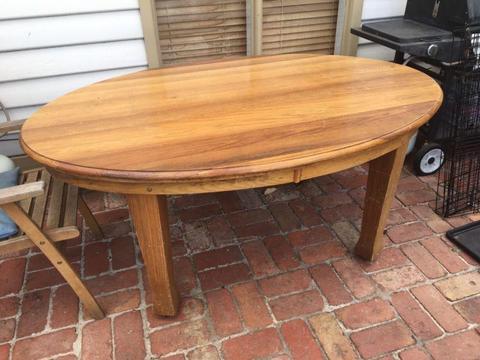 Oak table and six chairs $350.00