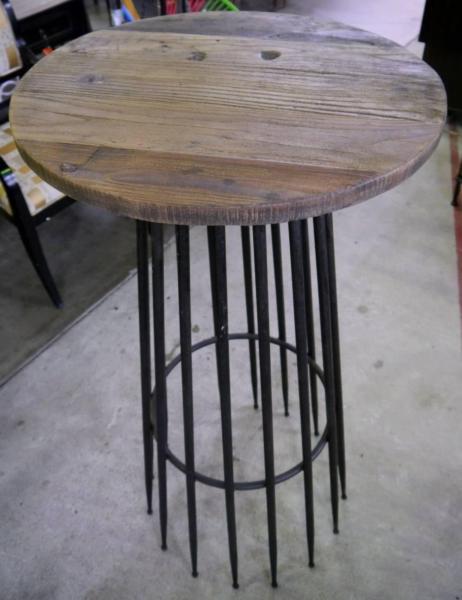 New Recycled Timber Boab Rustic Round Bar Tables Industrial Metal