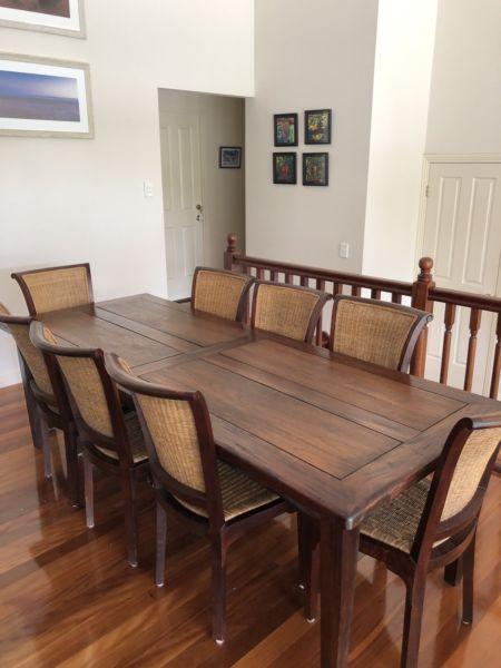 9 piece wooden dining suite