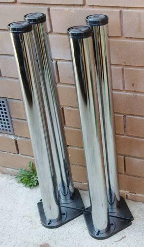 set of 4 adjustable stainless table legs. H71-74cm