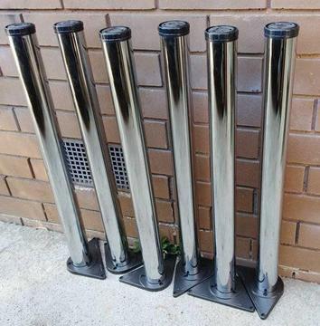 set of 6 adjustable stainless table legs, 71--74cm