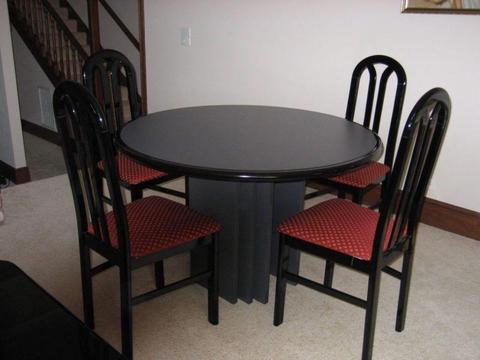 Stylish table and four chairs