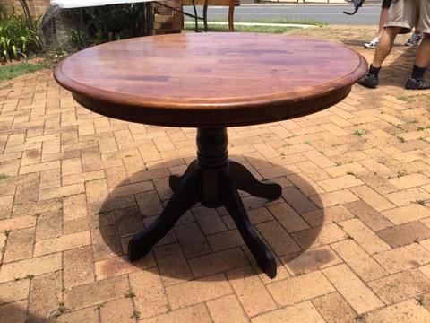 Around small table timber with centre leg