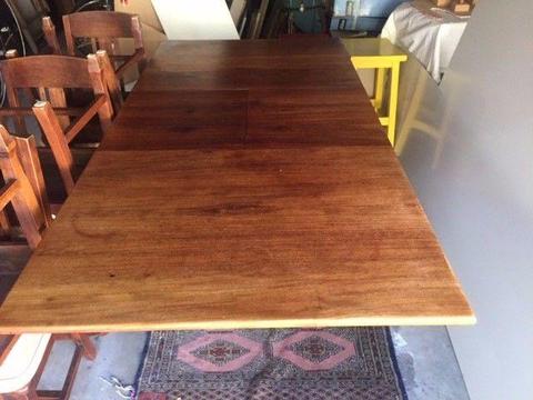 Teak Dining Table and Six Teak Chairs