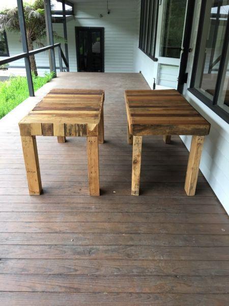 Two 6 Seater Recycled Pellets Dining Tables $80 Each