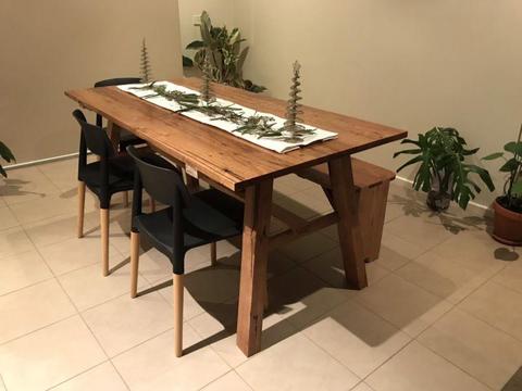 Reclaimed hardwood dining table