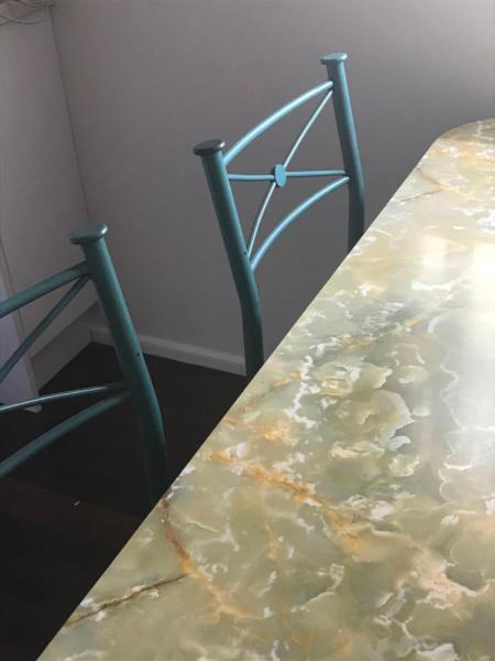 Retro 50's laminate dining table and 6 chairs