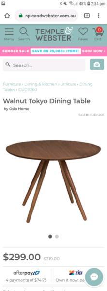 Walnut dining table scandinavian style