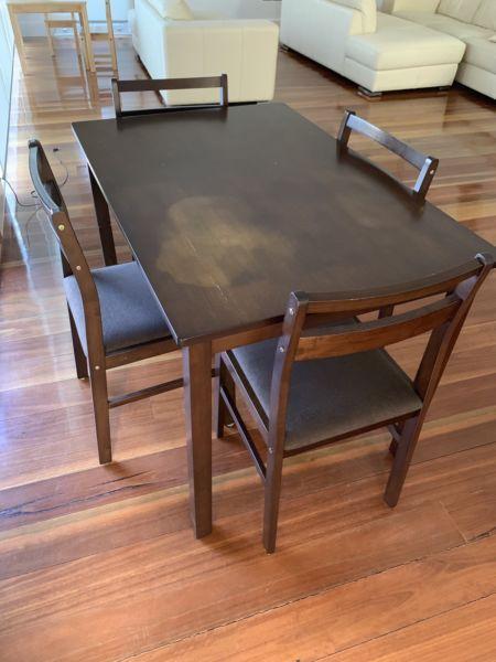 5 piece Timber Dining Table & Chairs
