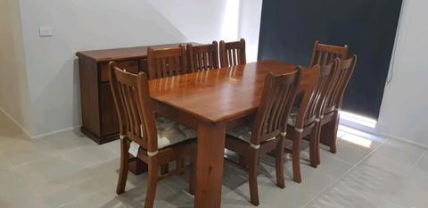 8 SEATER DINING TABLE AND BUFFET TABLE