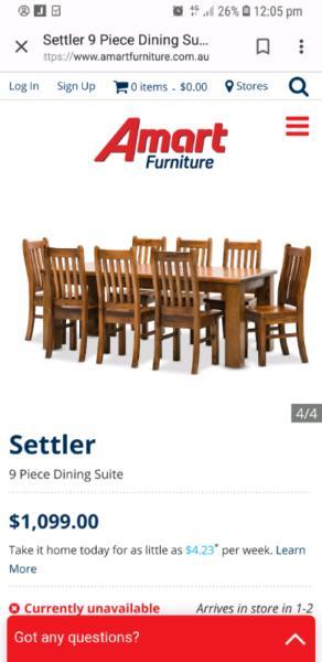 9 piece dinning suite