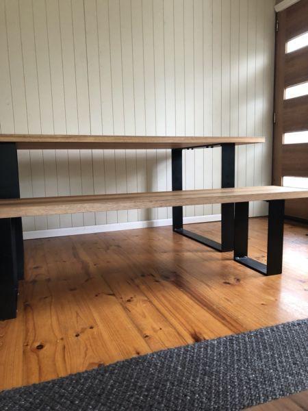 Handmade Dining Table and Bench Seats