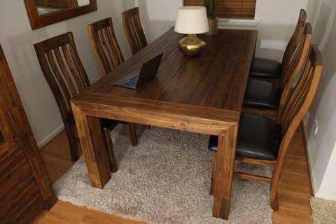 Modern Hardwood Sorrento Style Dining Table - Brand New