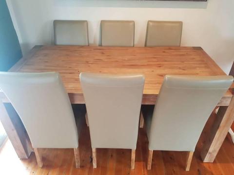6 seat dining table and 6 chairs