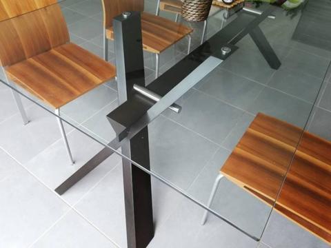 Glass top dinning table-nick scali 210x110