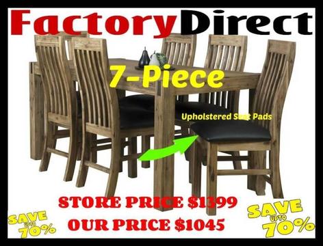 FACTORY DIRECT 7-Piece DINING SUITE Padded CHAIRS RRP $1399