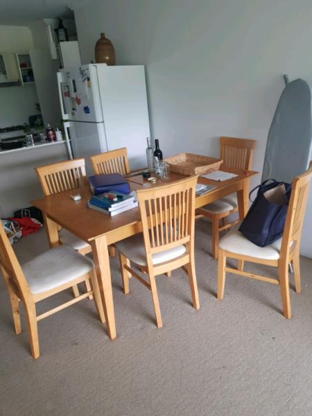 Dining table and 6 chairs FREE