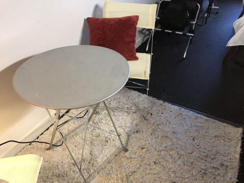 Outdoor or indoor table and two chairs (folds up)