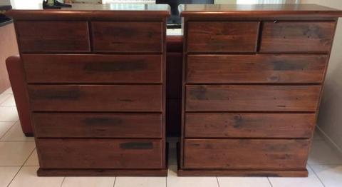 2x Solid pine Albury Tallboy drawers