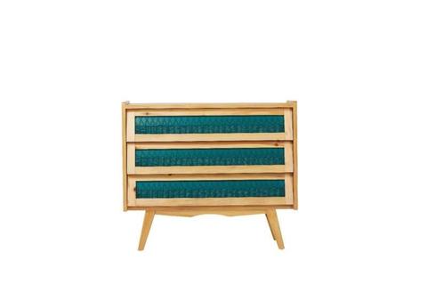 Recycled Timber Antoinette Chest of Three Drawers in Teal