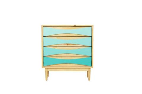 Recycled Timber Ombre Chest of Drawers in Jade