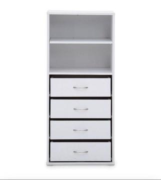 Brand new Amart 4 drawer, 2 shelf spacesaver unit