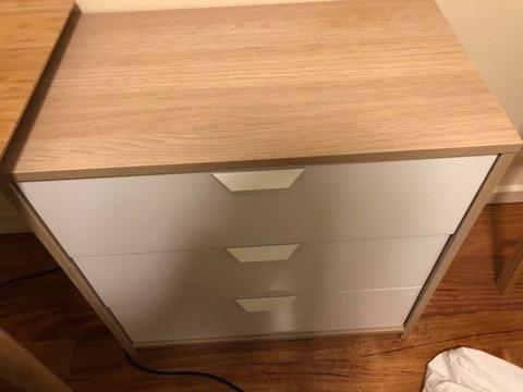 bedside table with chest of drawers