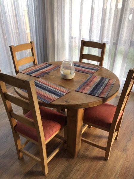 Solid Timber Dinning Table and 4 Chairs (Made in UK)
