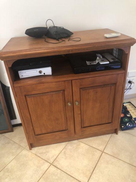 Solid timber handmade TV unit - $50