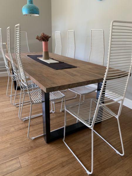Dining Table Solid Timber with steel frame