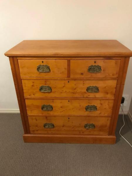 Antique Kauri Pine chest of drawers