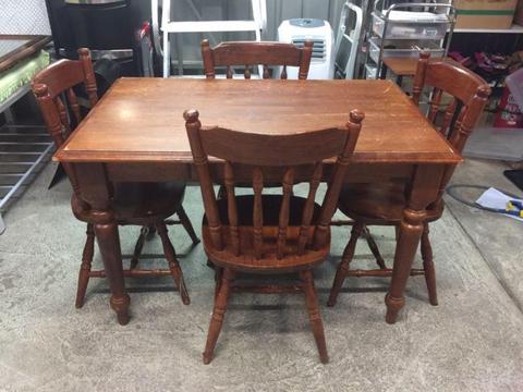 Diamond creek wooden table with 4 chairs