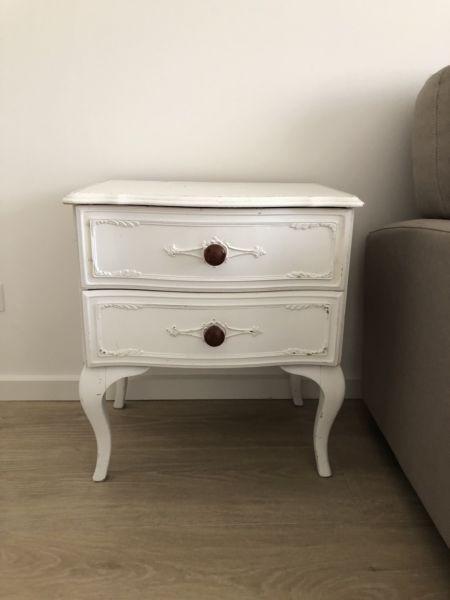White French provincial bedside table