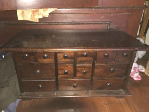 Small chest of drawers for medicines, sunglasses etc