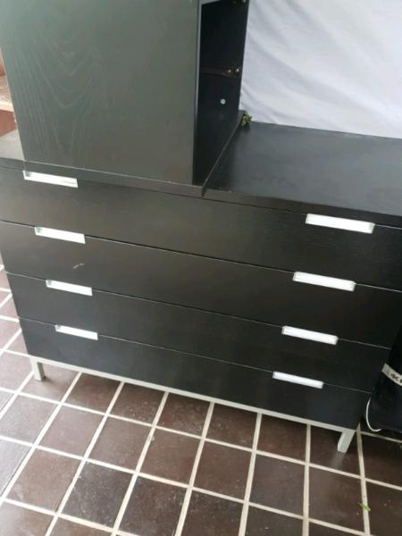 Tallboy plus side table drawers