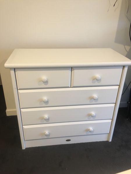 Drawers with removable baby change table