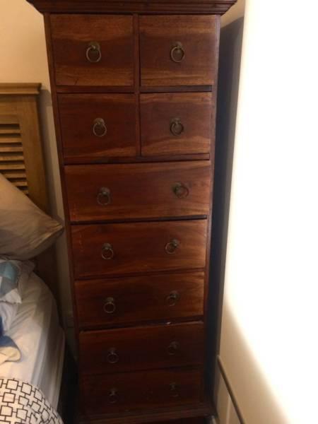2 matching tallboy chests of drawers
