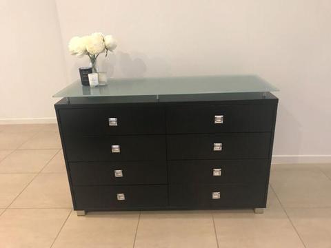 Buffet/Dressing Table - Tempered Glass Top