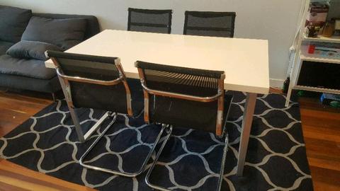 Amart dinning table with chairs from Officework for sale
