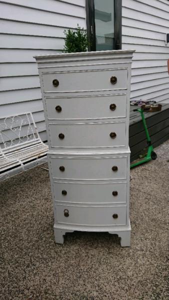 White painted chest of drawers