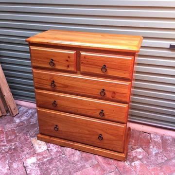 Pine Chest of Drawers Tall boy