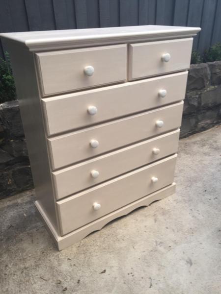 White Timber Chest Of Drawers
