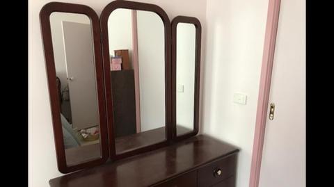 Vanity Mirror Pedestal with 9 Drawers