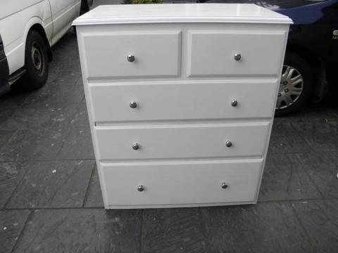 white tallboy chest of drawers